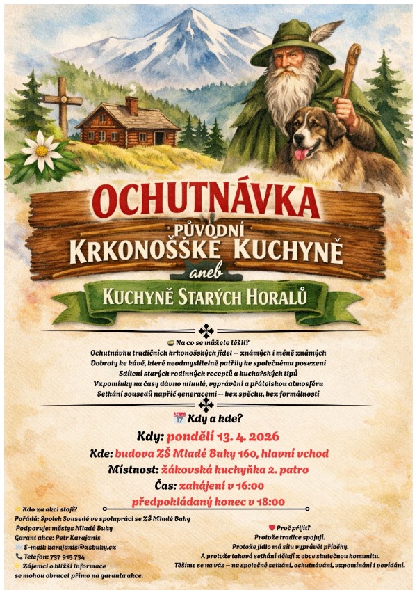 Ochutnávka původní krkonošské kuchyně 13.4. 2026